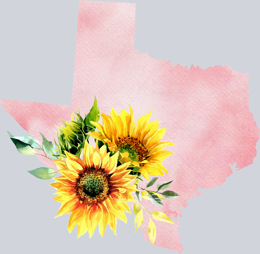 DTF Transfer Texas - Sunflower Watercolor