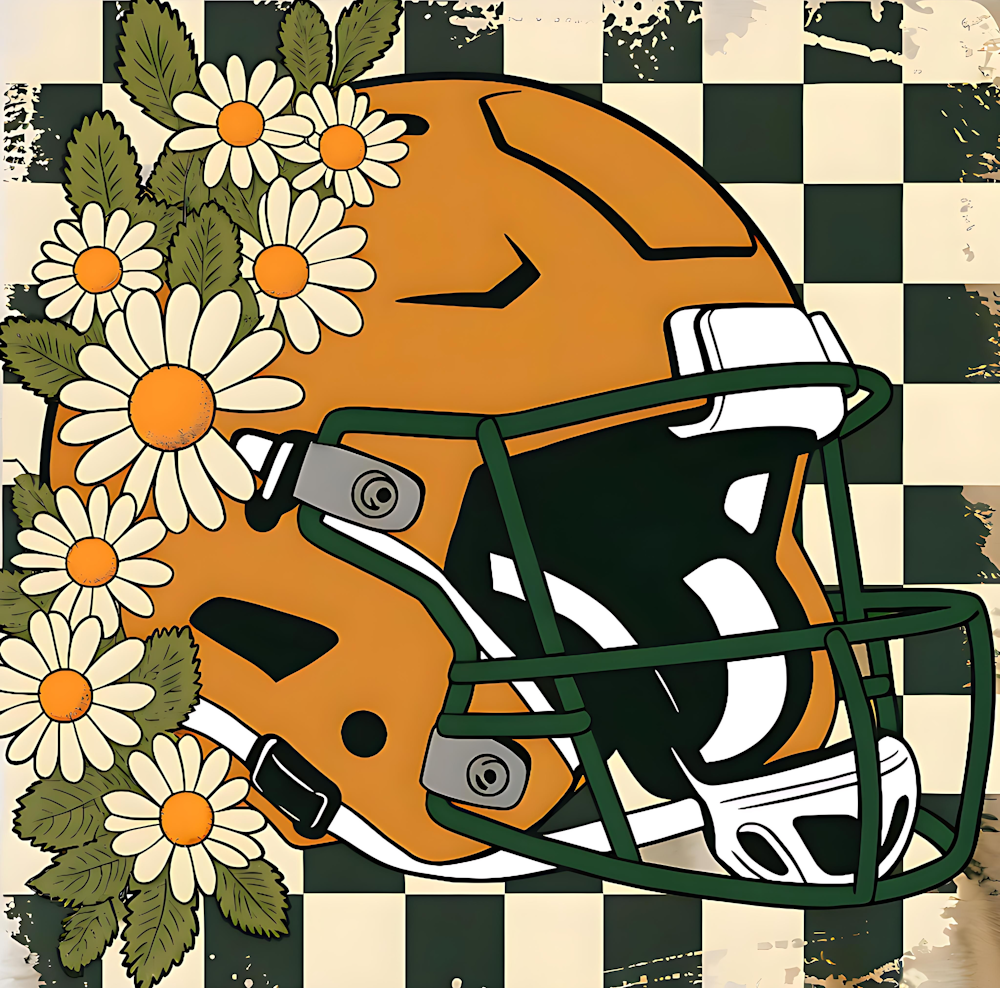 DTF Transfer Football - Floral Football Helmet