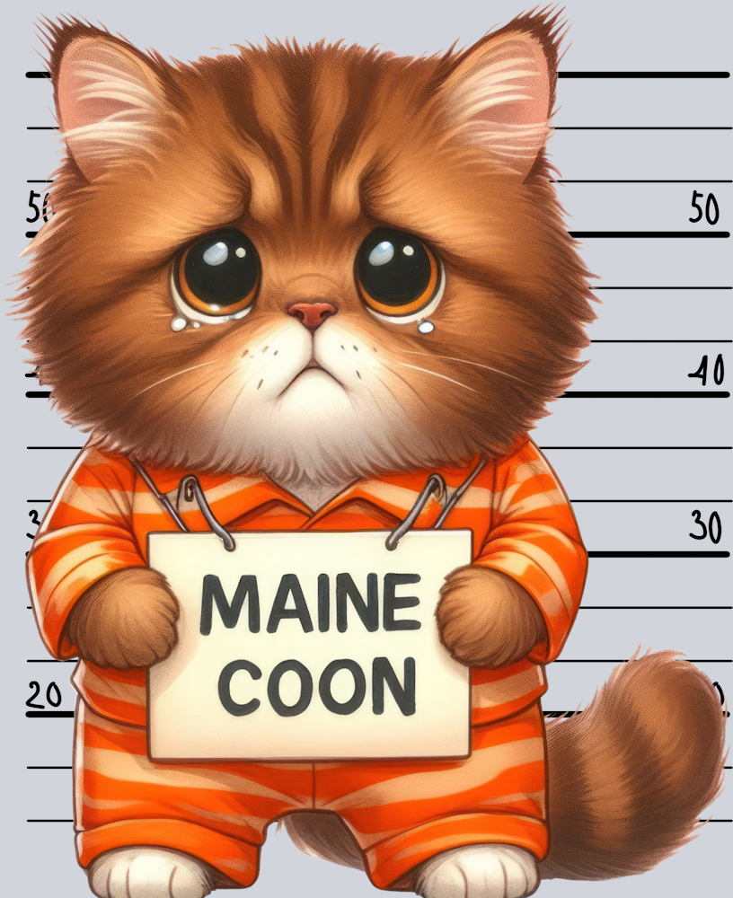 DTF Transfer Cats - Maine Coon Jail