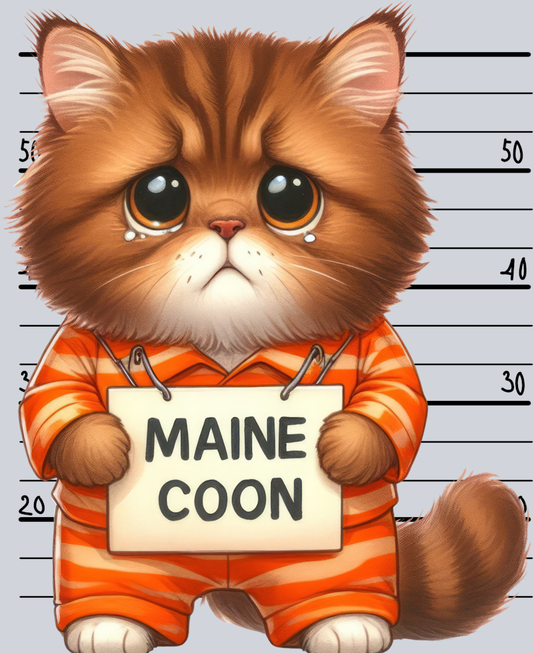 DTF Transfer Cats - Maine Coon Jail