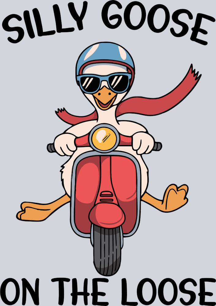 DTF Transfer Fowl - Silly Goose on the Loose Bike