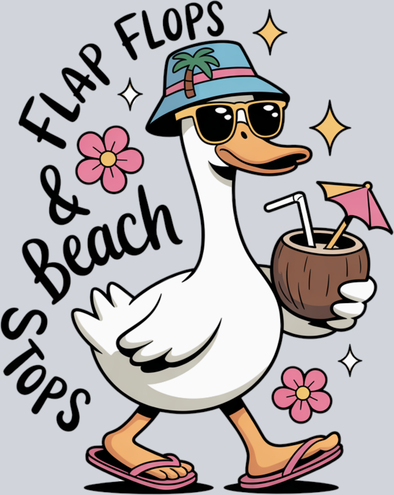 DTF Transfer Fowl - Flap Flops & Beach Stops