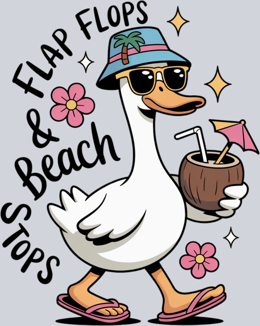 DTF Transfer Fowl - Flap Flops & Beach Stops