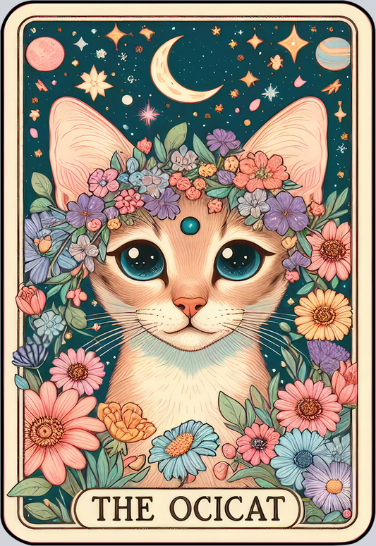 DTF Transfer Cats - Tarot Card Ocicat