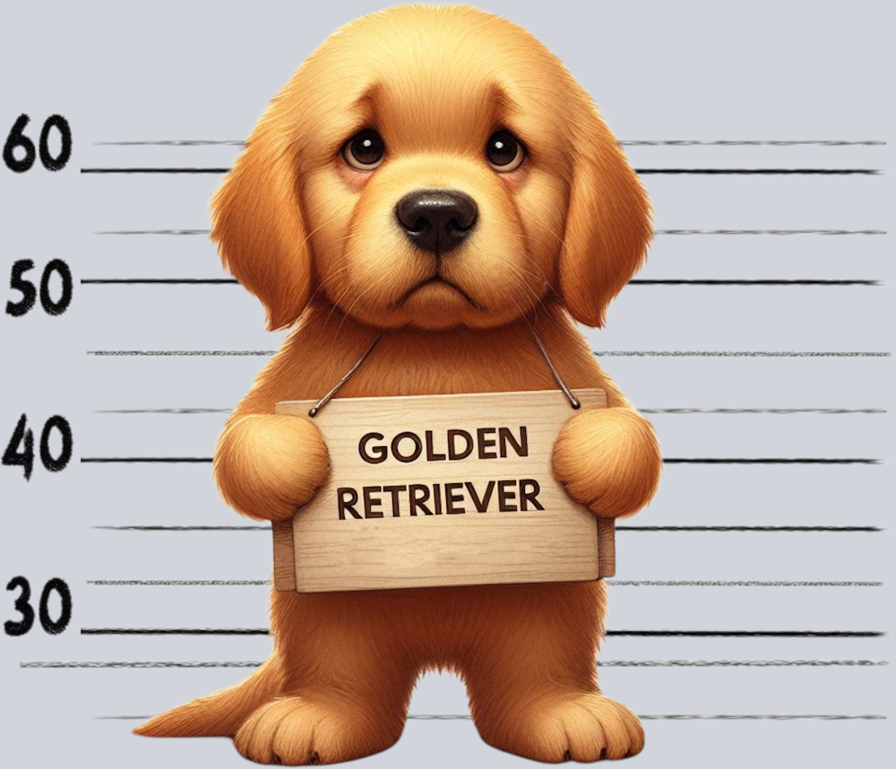 DTF Transfer Dogs - Jail  Golden Retriever
