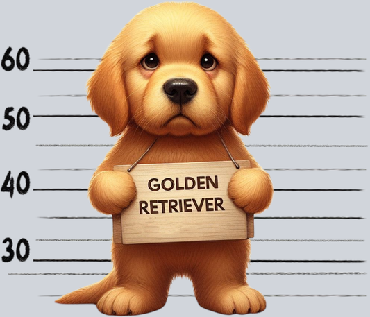 DTF Transfer Dogs - Jail  Golden Retriever