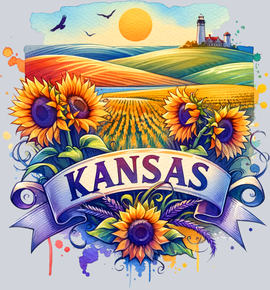 DTF Transfer Kansas - Sunflowers