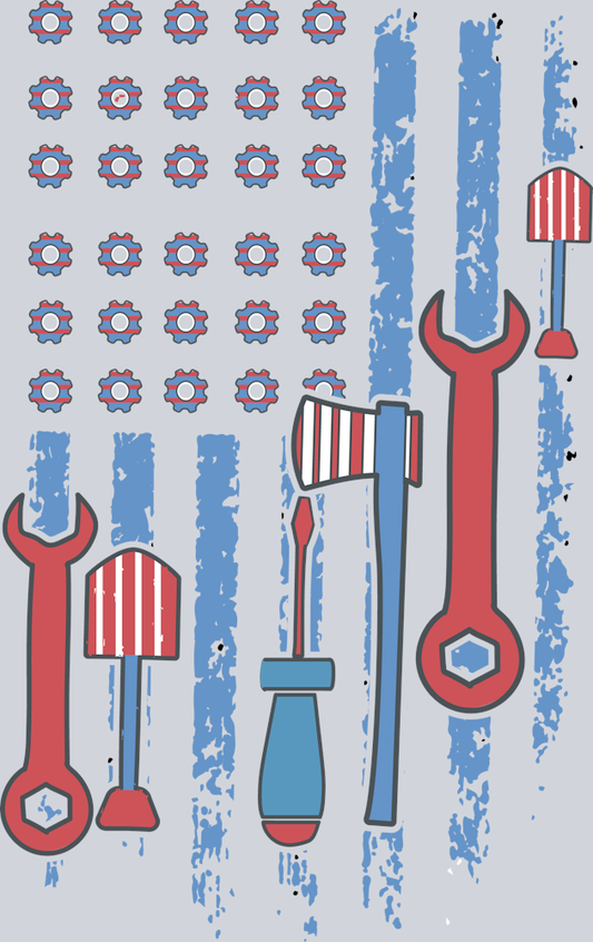 DTF Transfer Labor Day - American Flag Labor day