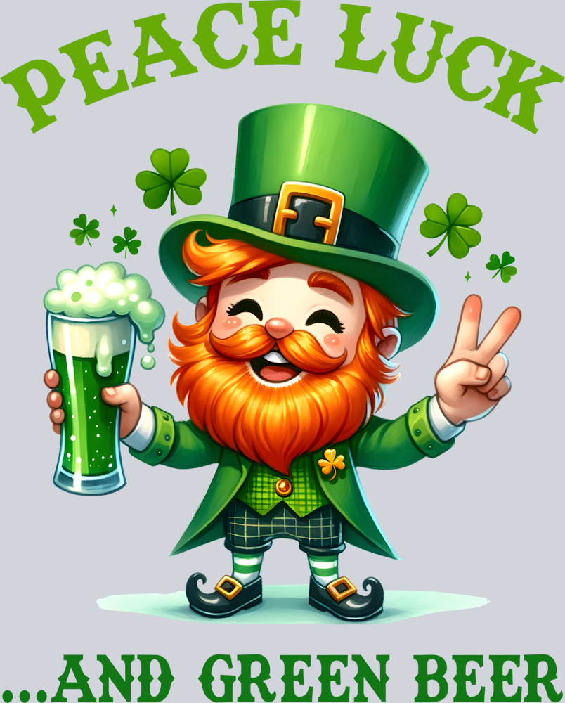 DTF Transfer St. Patrick's Day - Peace Luck and Green Beer