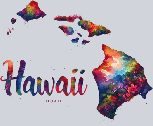 DTF Transfer Hawaii - Retro Map