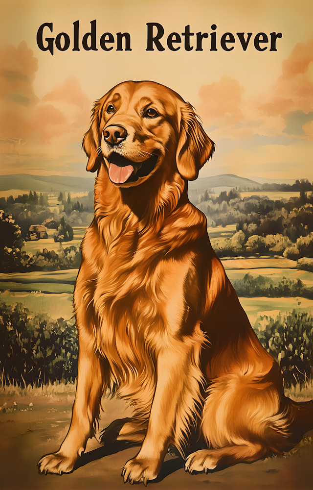 DTF Transfer Dogs - Golden-Retriever