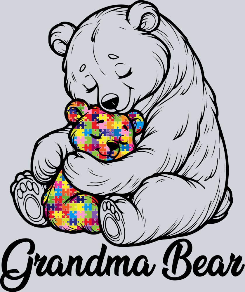 DTF Transfer Autism - Grandma Bear