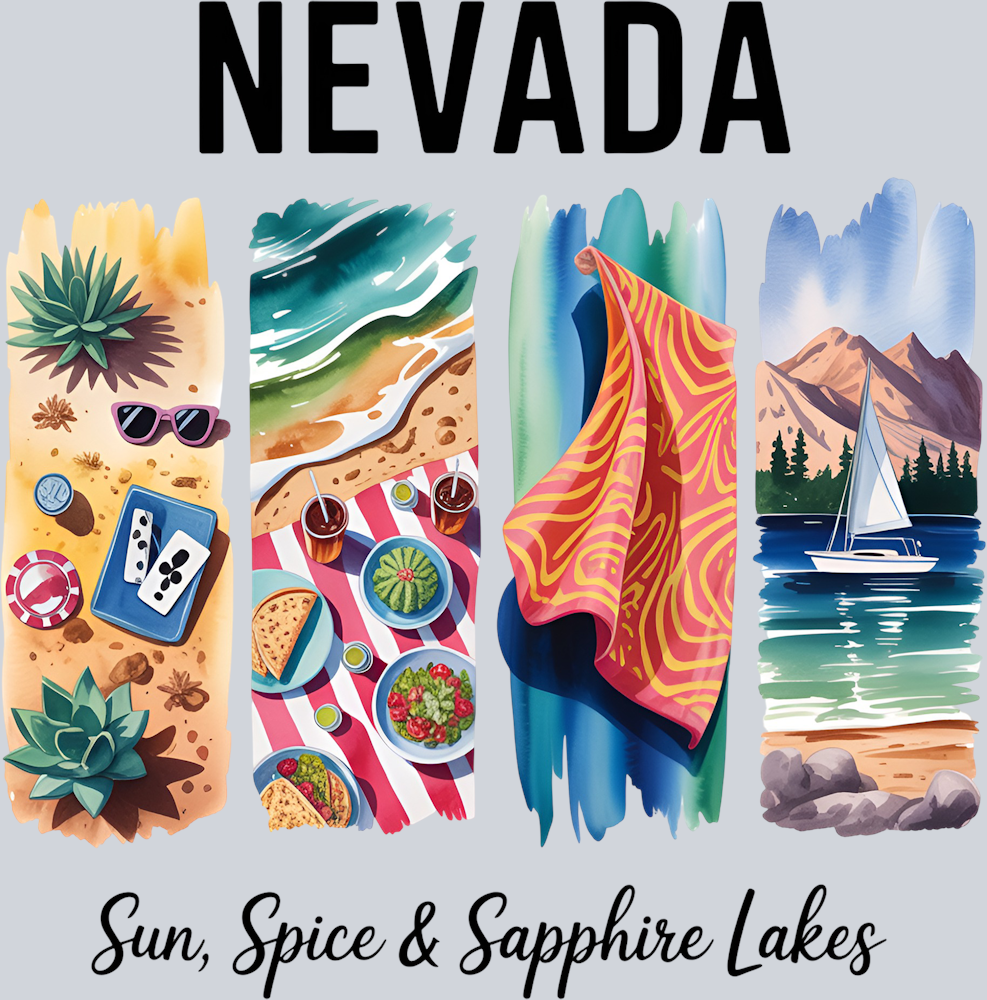 DTF Transfer Nevada - Sun, Spice & Sapphire Lakes