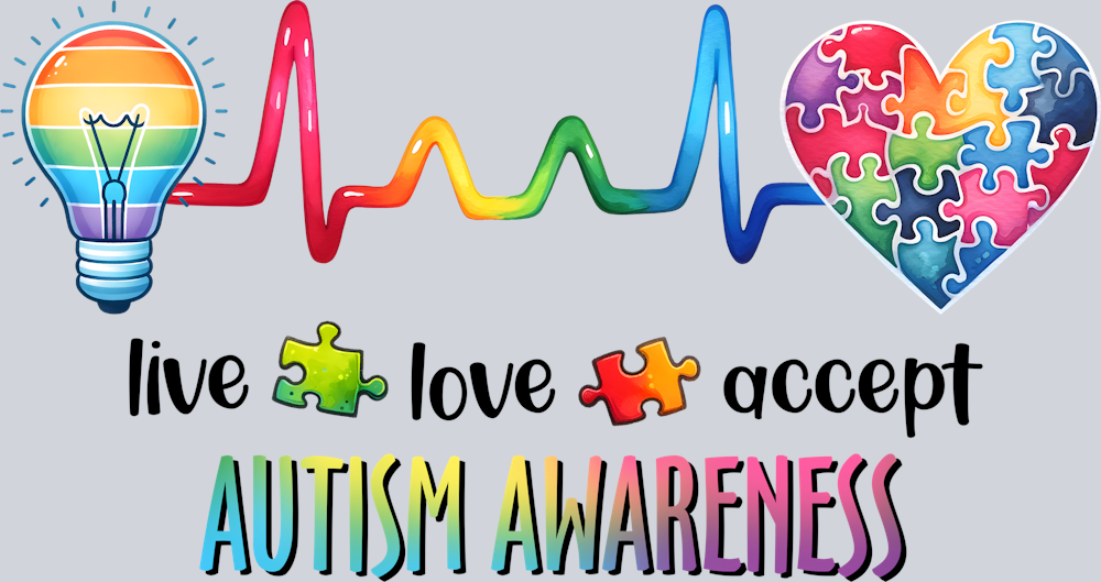 DTF Transfer Autism - Live Love Accept Autism Awareness