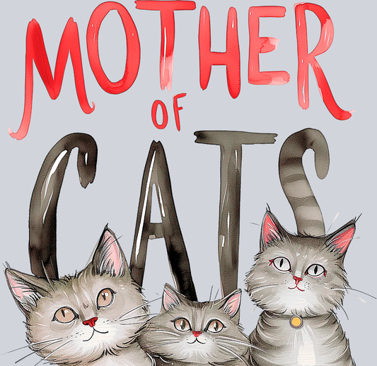 DTF Transfer Cats - Mother of Cats Red