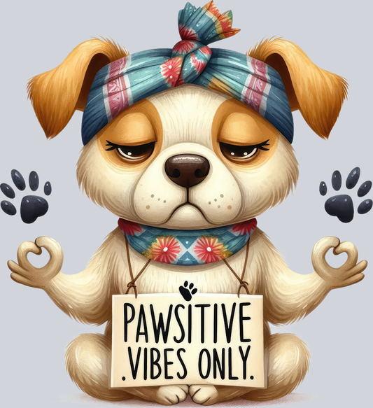 DTF Transfer Dogs - Pawsitive Vibes Only