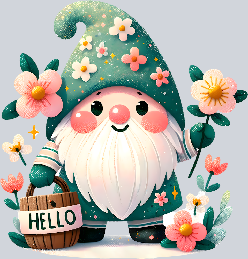 DTF Transfer Easter - Hello Gnome