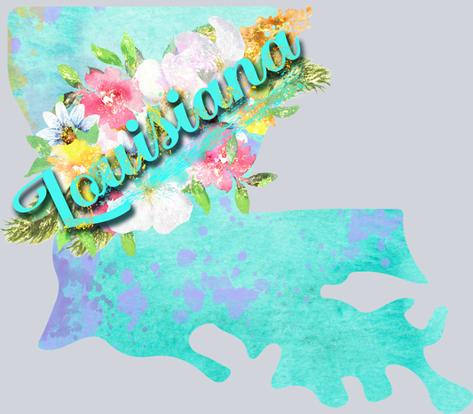 DTF Transfer Louisiana - Watercolor Flowers