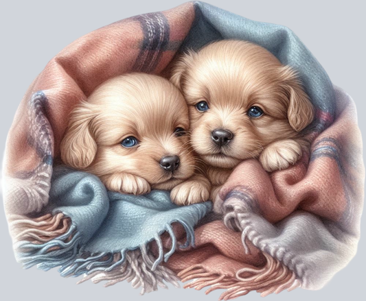 DTF Transfer Dogs - Dogs in a Blanket