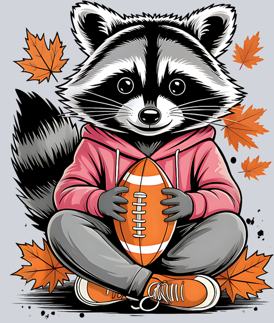 DTF Transfer Football - Raccoon Football