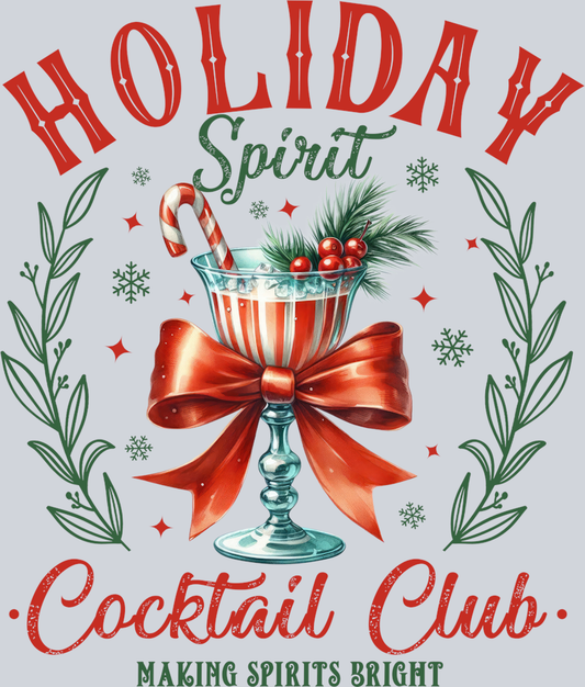 DTF Transfer Christmas - Holiday Spirit Cocktail Club