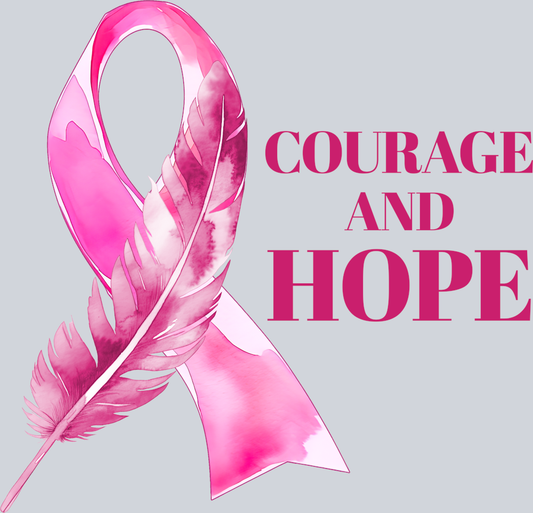 DTF Transfer Breast Cancer - Courage and Hope