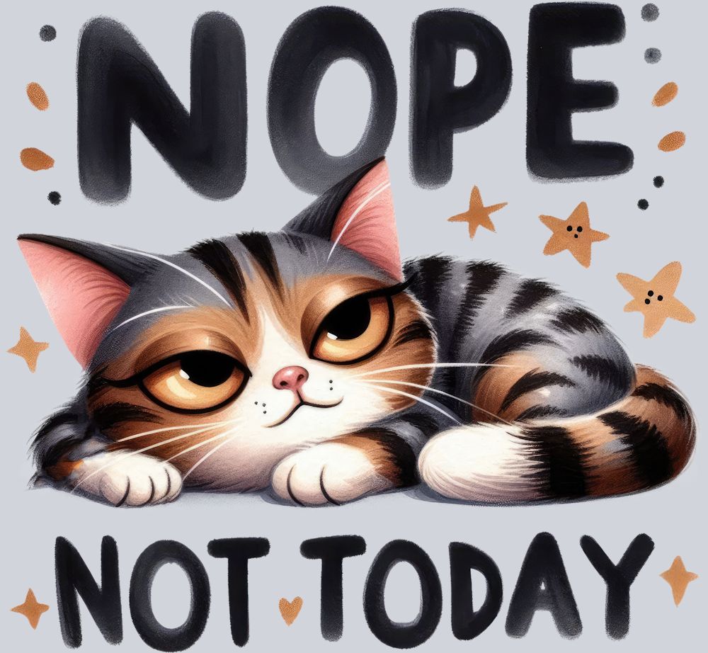 DTF Transfer Cats - Nope Not Today