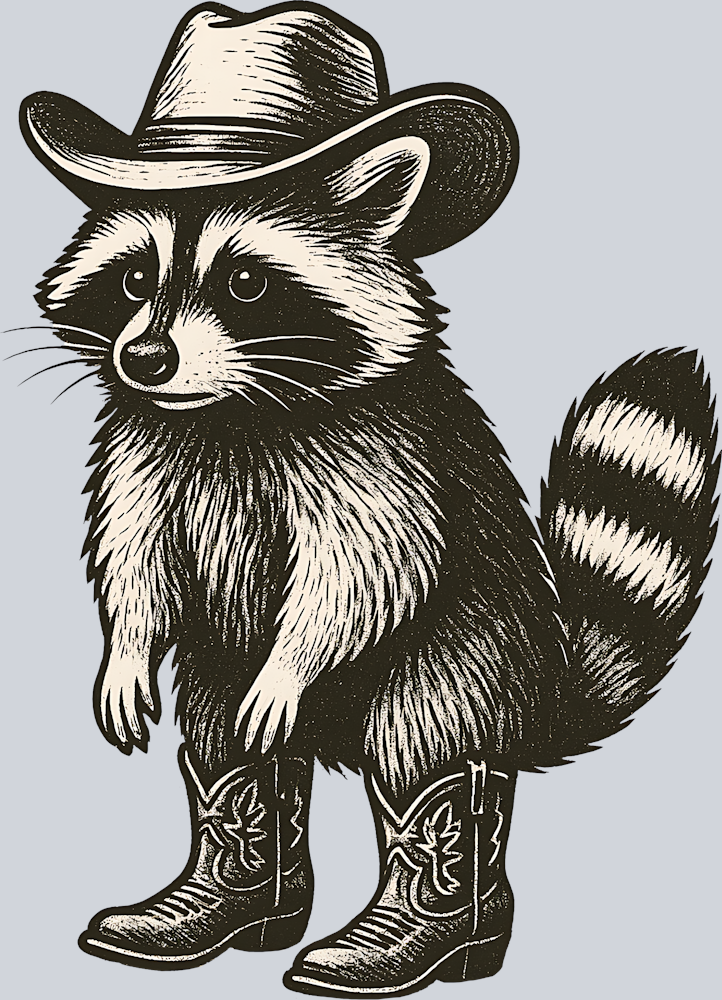 DTF Transfer Western - Racoon Cowboy