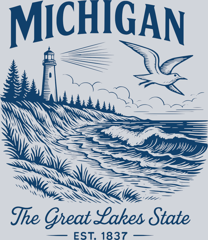 DTF Transfer Michigan - Michigan the Great Lakes State est 1837
