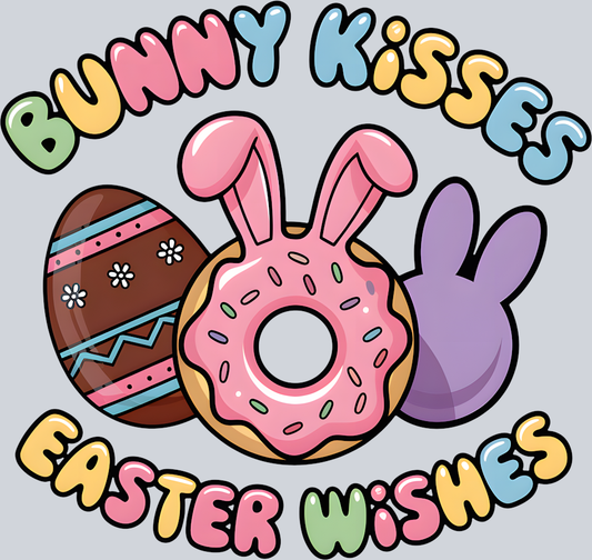DTF Transfer Easter - Bunny Kisses Easter Wishes