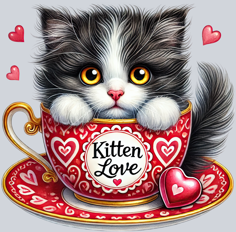 DTF Transfer Valentines - Kitten Love