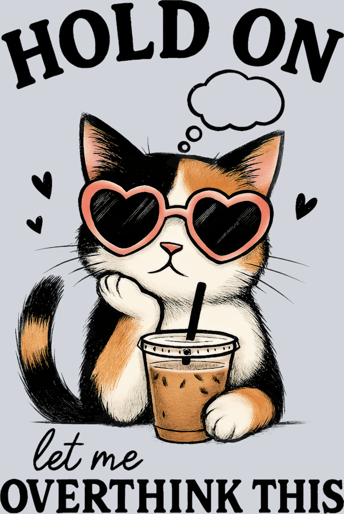 DTF Transfer Cats - Hold on Let me Overthink This