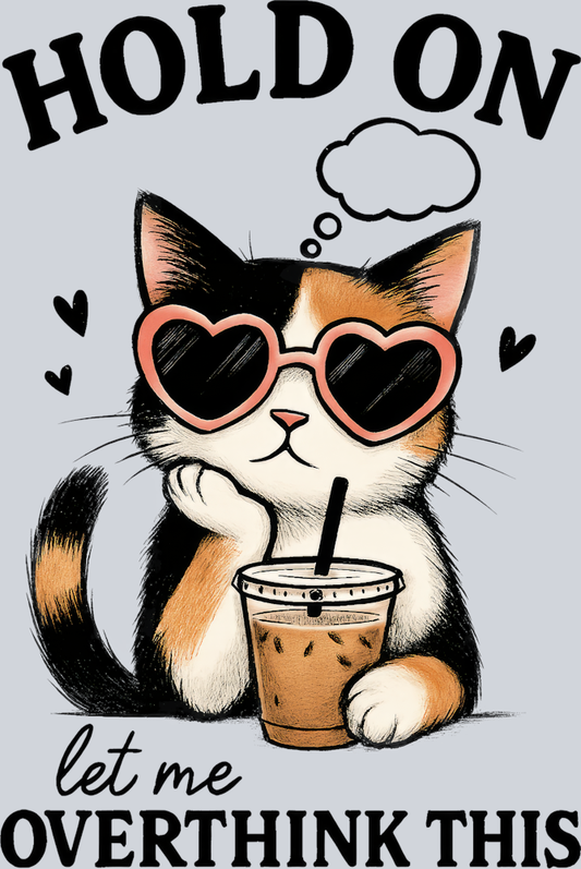 DTF Transfer Cats - Hold on Let me Overthink This