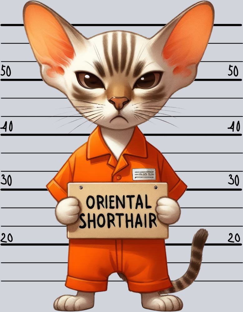 DTF Transfer Cats - Oriental Shorthair Jail