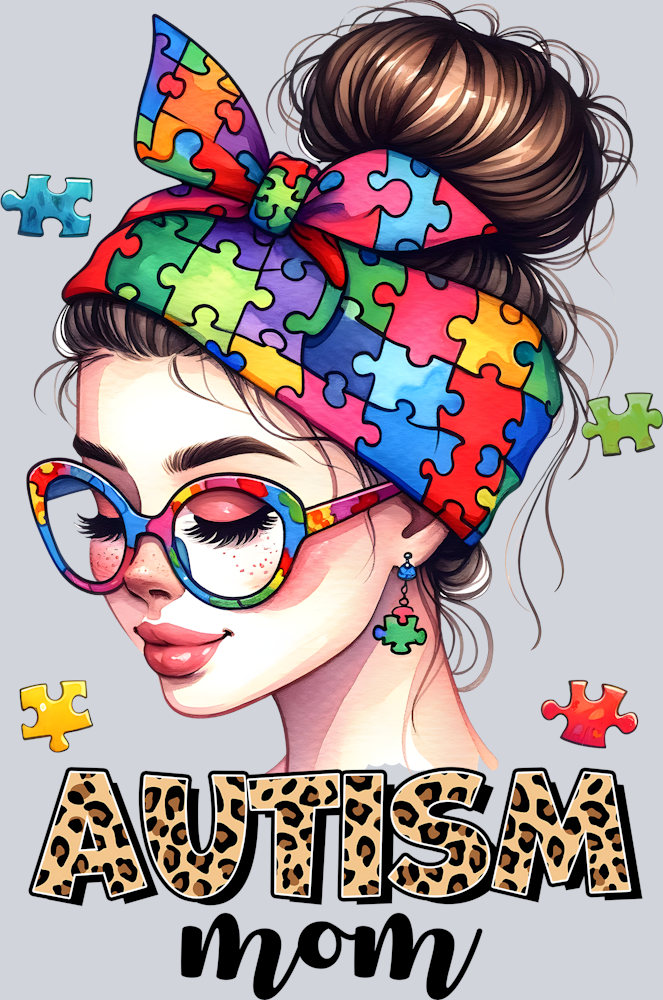 DTF Transfer Autism - Autism Mom Puzzle