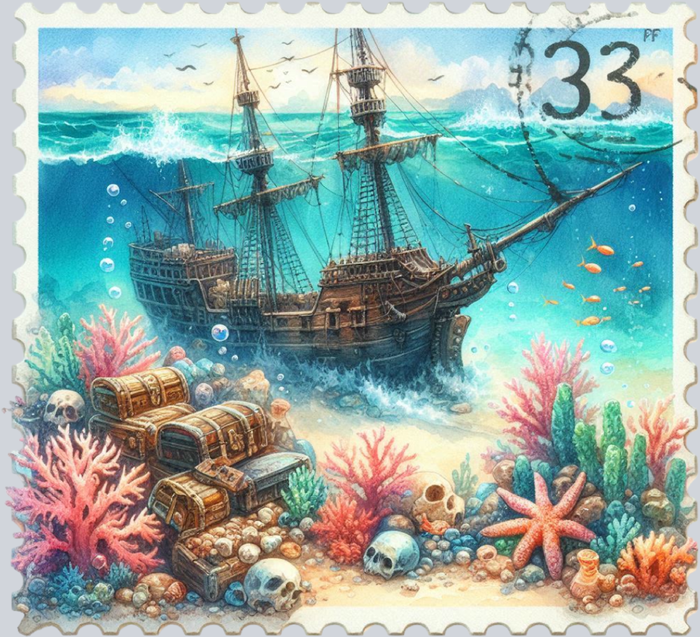 DTF Transfer High Seas - Postage Underwater Ship