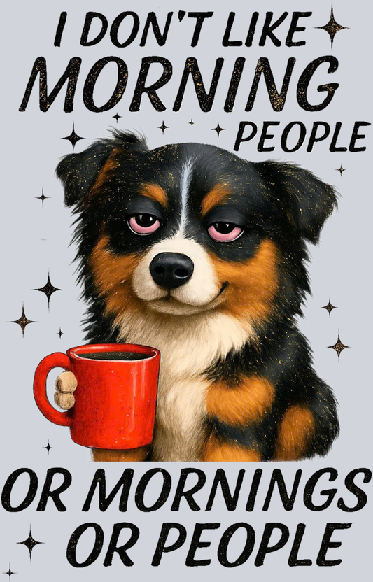 DTF Transfer Dogs - I Don't Like Morning People