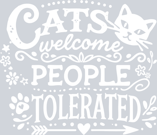 DTF Transfer Cats - Cats Welcome People