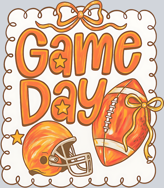 DTF Transfer Football - Game Day Orange