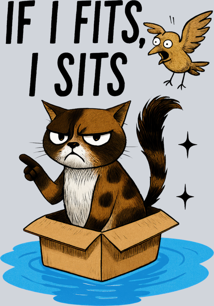 DTF Transfer Cats - If I Fits I Sits