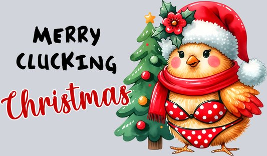 DTF Transfer Fowl - Merry Clucking Christmas