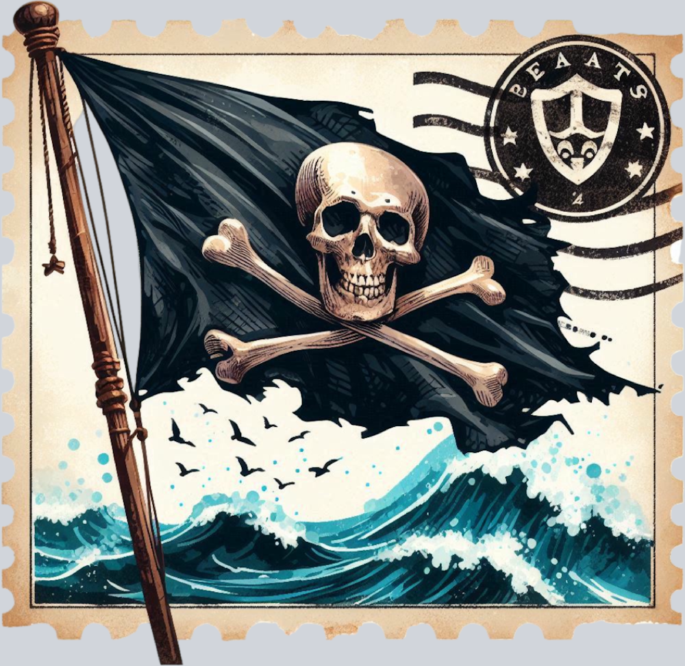 DTF Transfer High Seas - Postage Pirate Flag