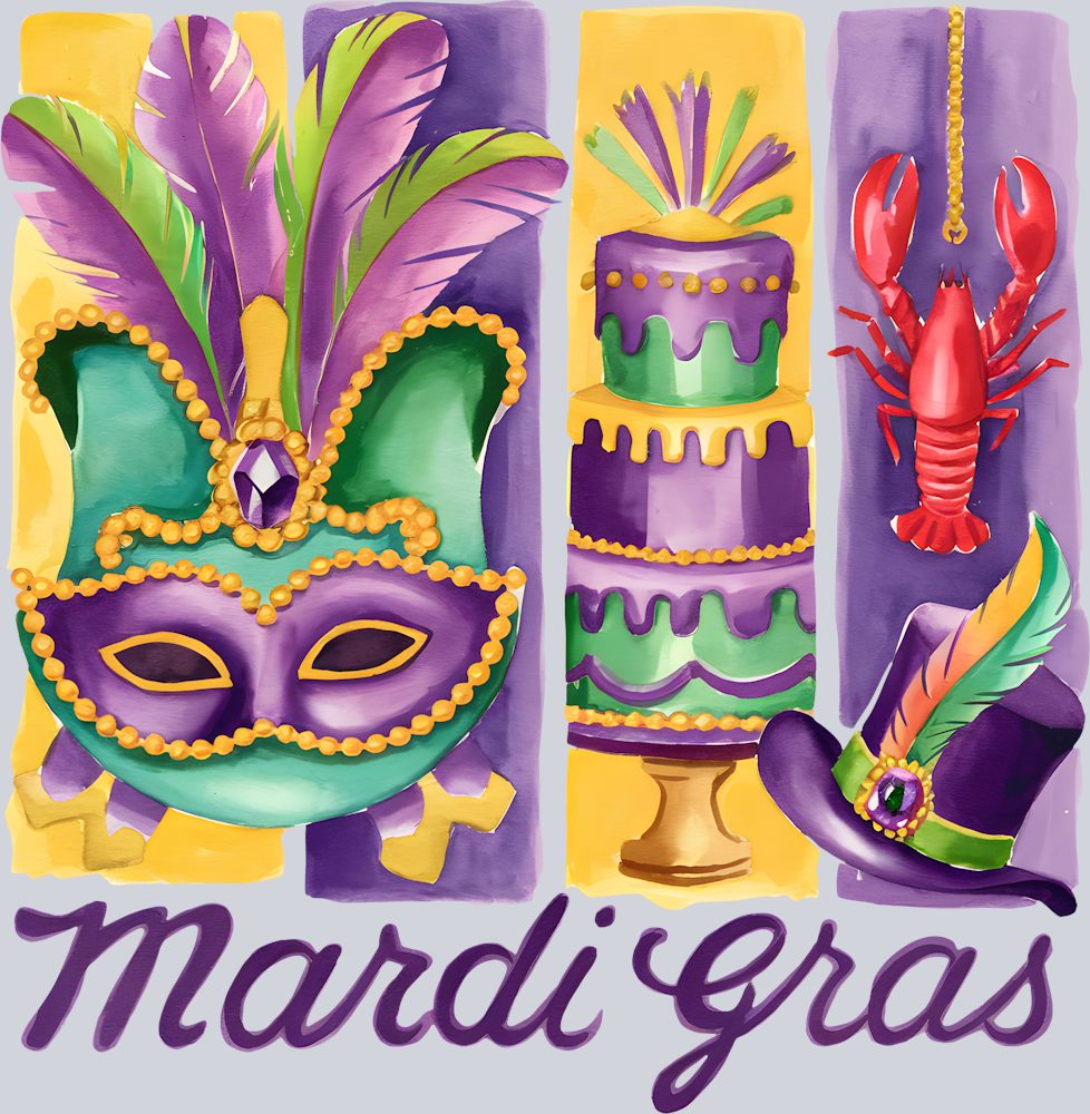 DTF Transfer Mardi Gras - Mardi Gras Panels 3