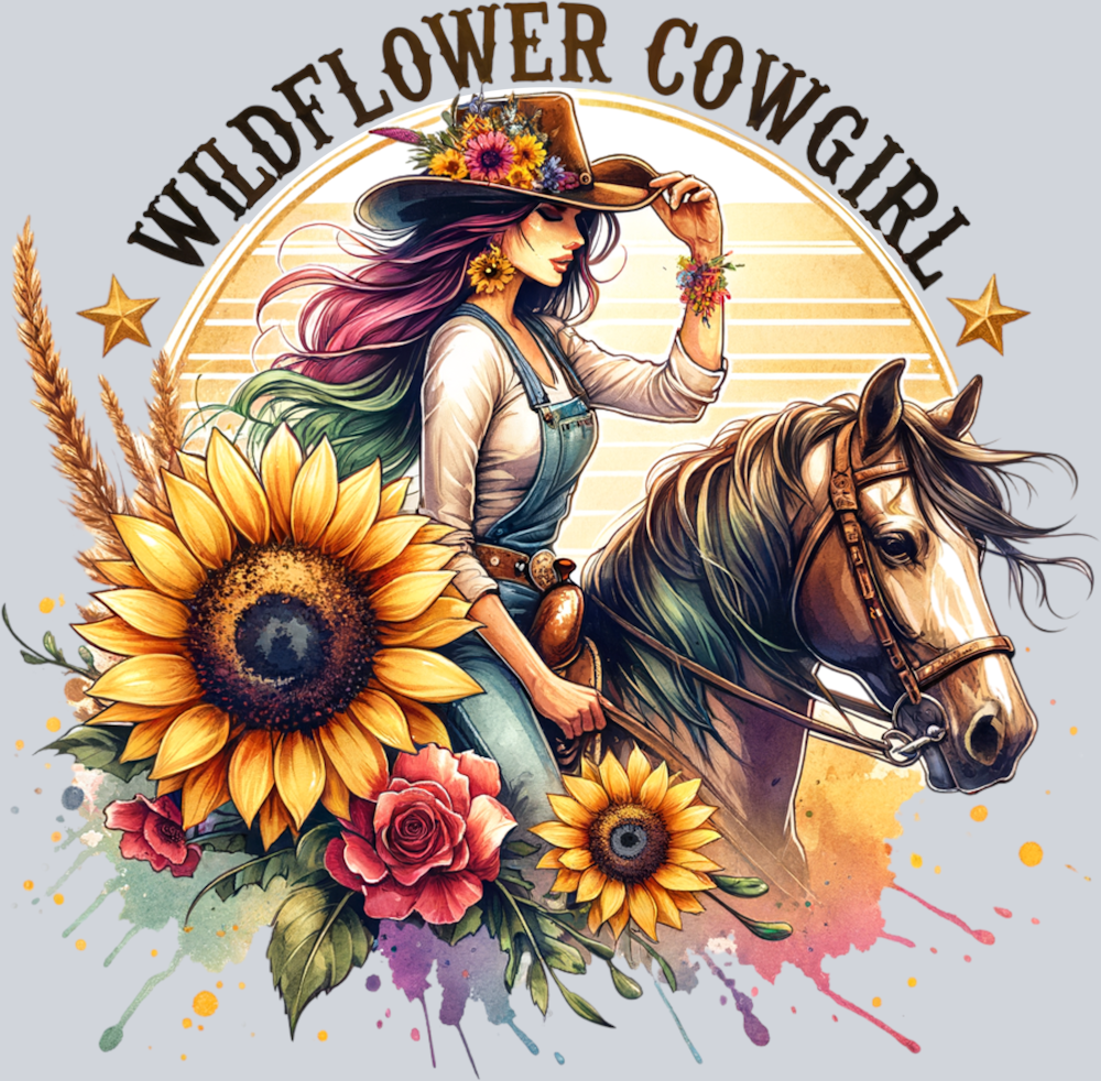 DTF Transfer Western - Wildflower Cowgirl