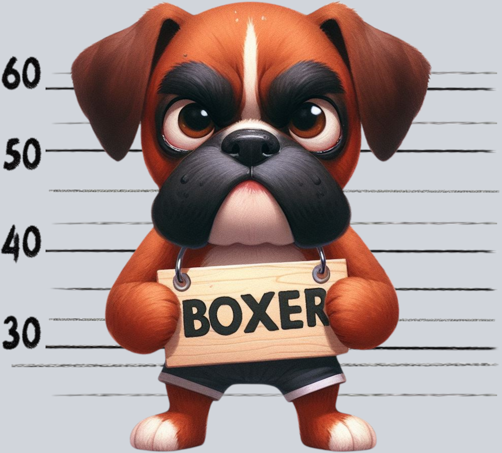 DTF Transfer Dogs - Jail  Boxer