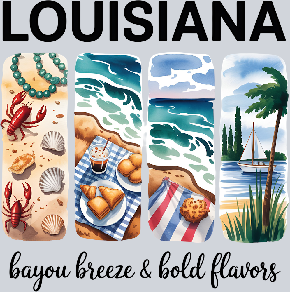 DTF Transfer Louisiana - Bayou Breeze & Bold Flavors