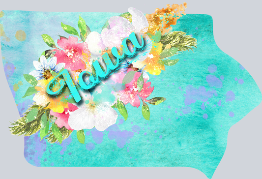 DTF Transfer Iowa - Watercolor Flowers
