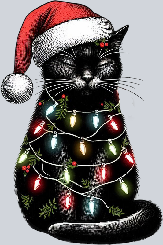 DTF Transfer Christmas - Black Catmas Tree