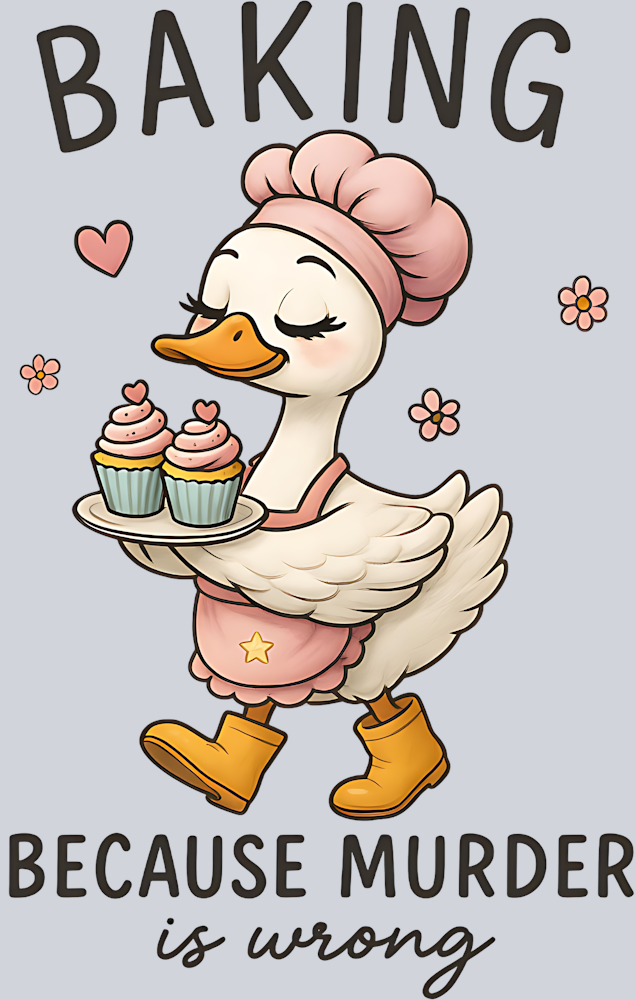 DTF Transfer Fowl - Baking because Murder is Wrong