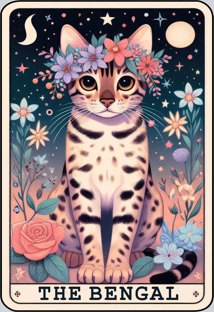 DTF Transfer Cats Tarot Card Bengal One Source Supply DTF Transfer Cats Tarot Card Bengal One Source Supply